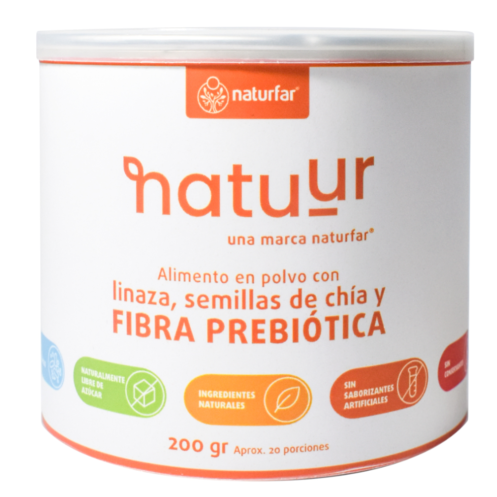 Alimento En Polvo Natuur Con Linaza Semillas De Chía Y Fibra Prebiótica 200Gr