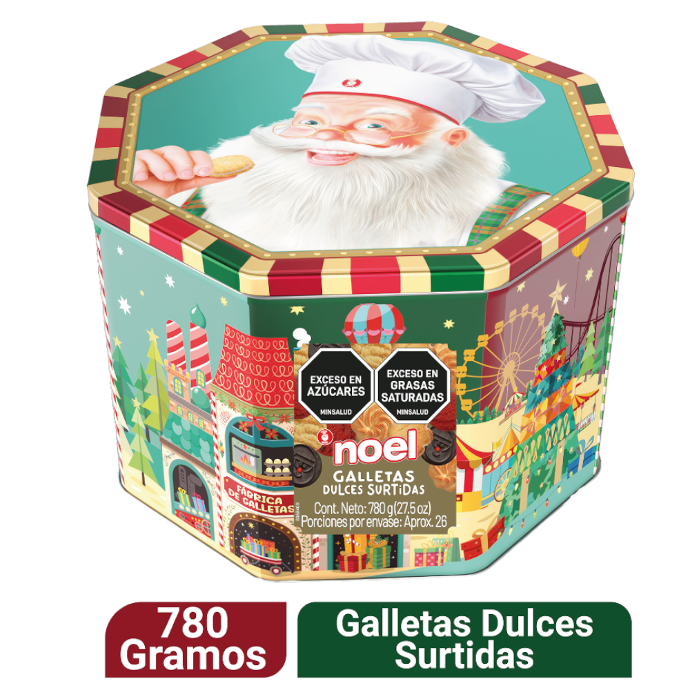 Galletas Noel Cofre  Navidad Surtida 780Gr