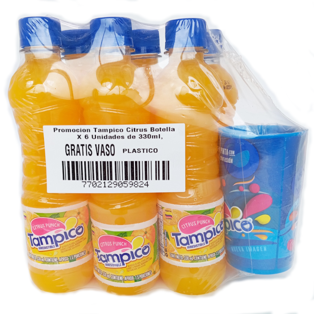 Tampico Pet Botella 6 Unidades 330Ml Gratis Vaso Plastico