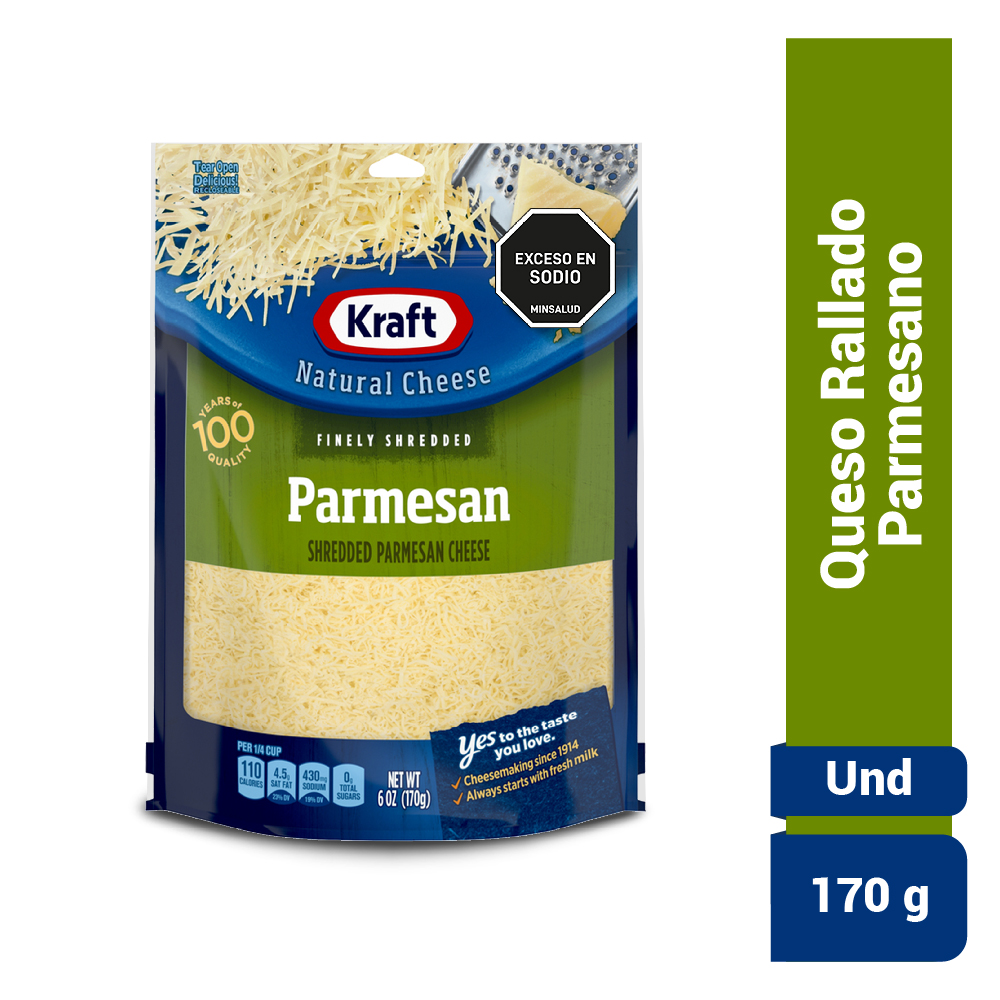 Queso Parmesano Rallado Kraft Bolsa 170Gr