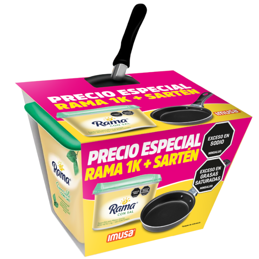 Margarina Rama Con Sal 1000Gr + Sartén Imusa Precio Especial