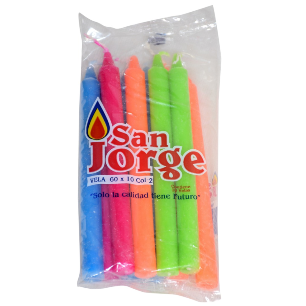 Vela Color 60*10 San Jorge 10 Unidades