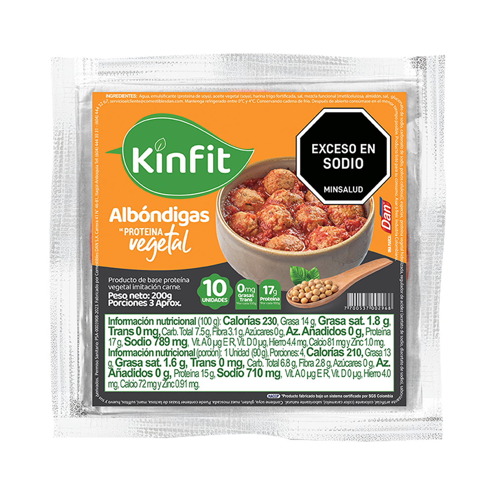 Albóndigas De Proteína Vegetal Kinfit 10 Unidades 200Gr