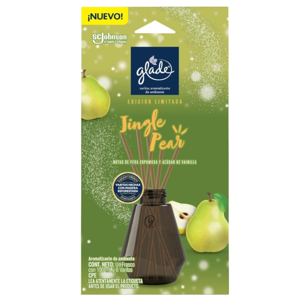 Varitas Aroma Glade Jingle Pear 6 Unidades 100Ml Edición Limitada