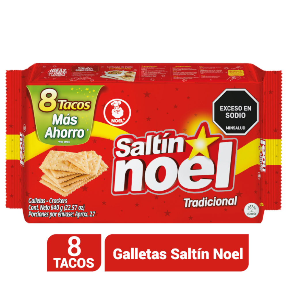 Galletas Saltín Noel 8 Tacos 640Gr
