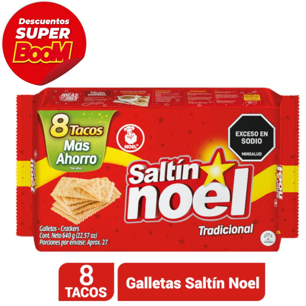 Galletas Saltín Noel 8 Tacos 640Gr