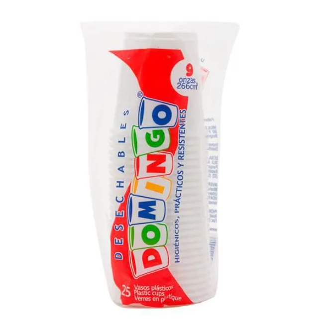 Vaso Desechable Domingo Blanco 9 Onzas 25 Unidades