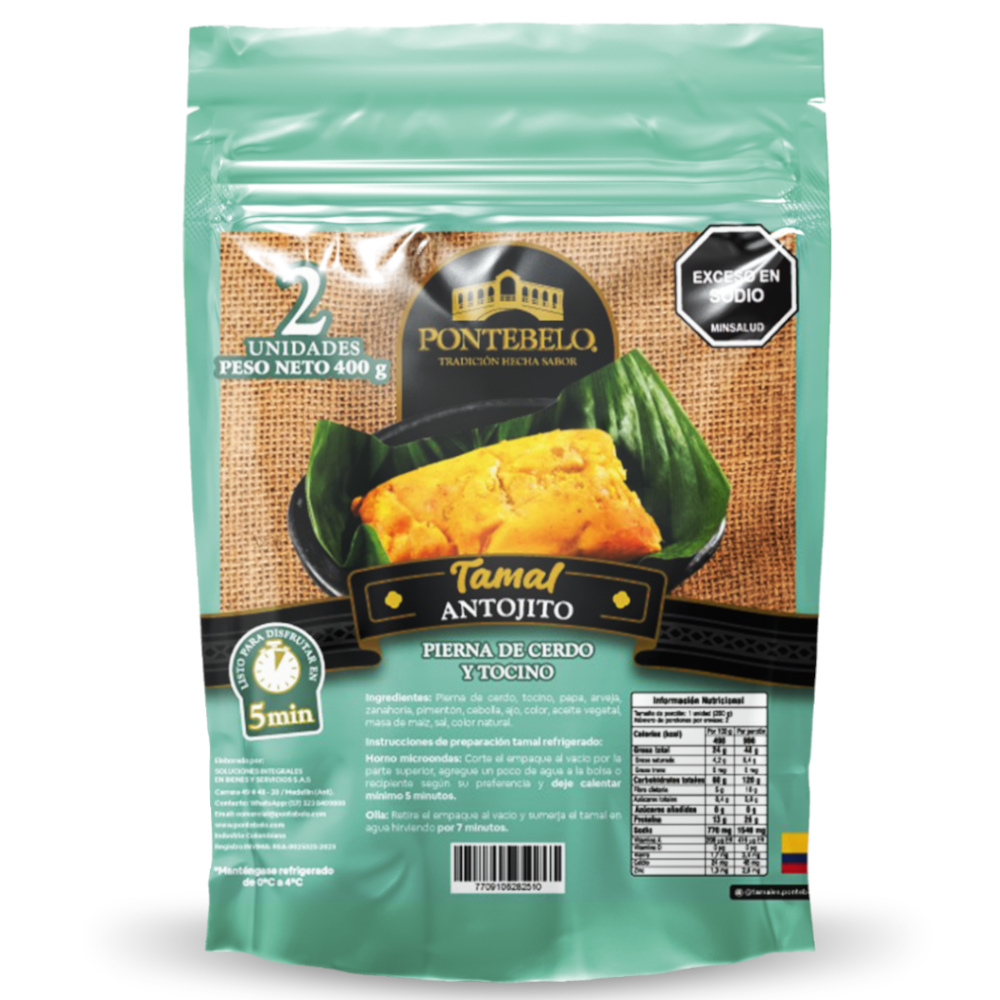 Tamal Antojito Pontebelo 2 Unidades 400Gr