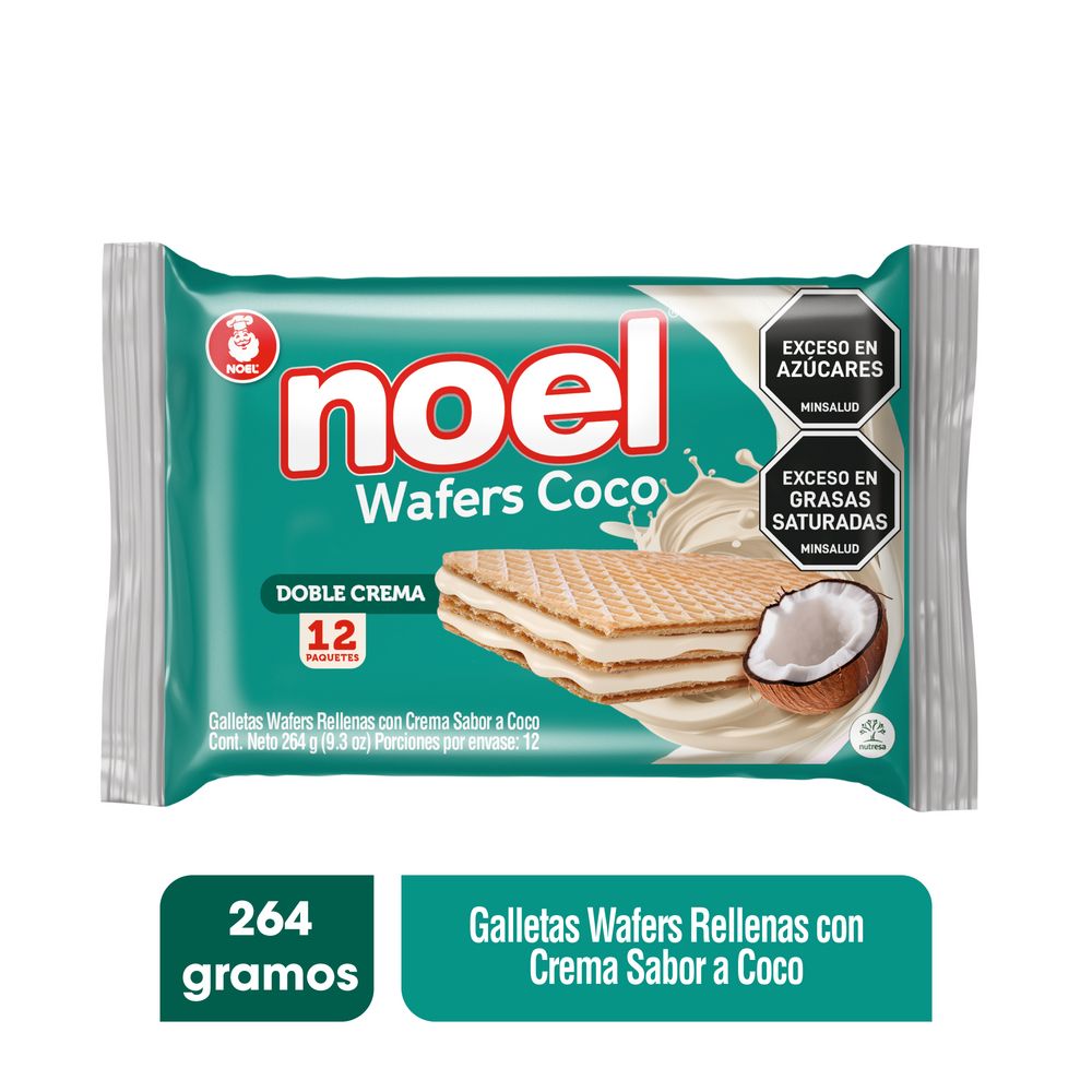 Galletas Wafers Noel Coco 12 Paquetes 264Gr