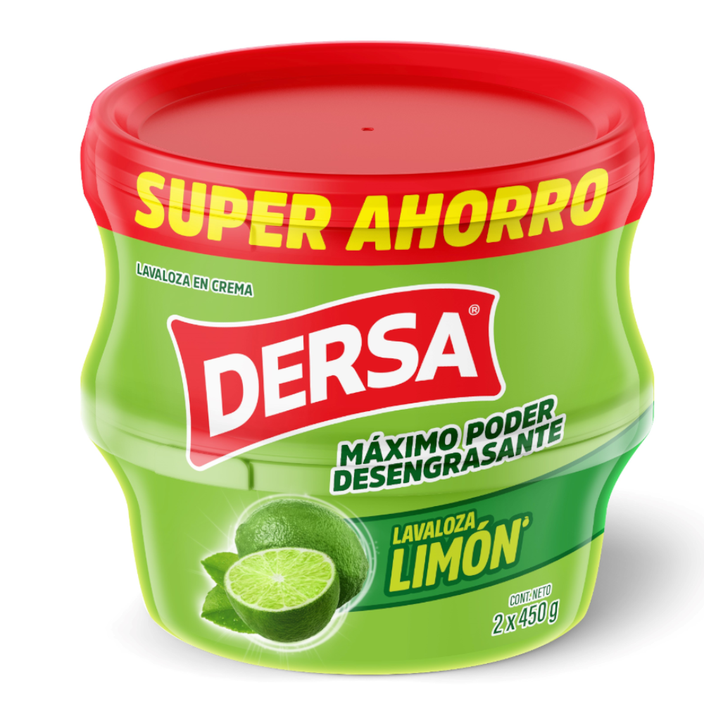 Lavaloza Crema Dersa Limón 2 Unidades 450Gr
