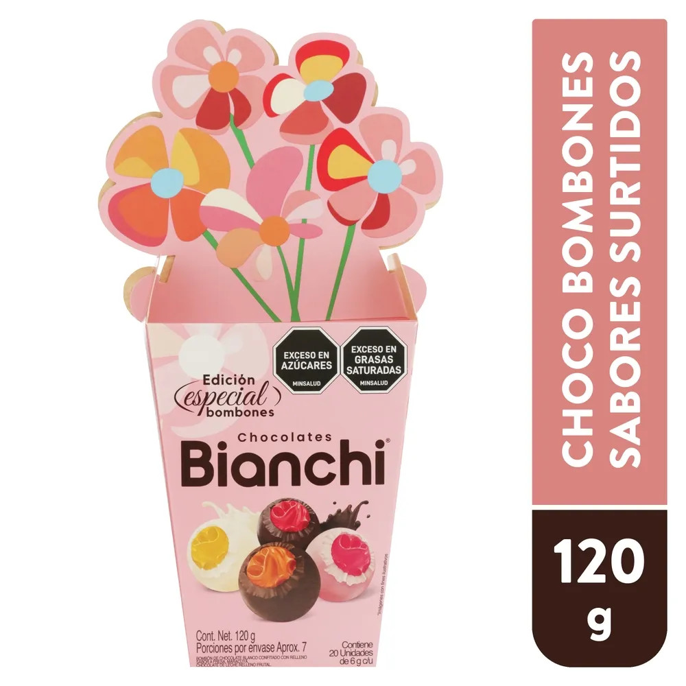 Choco Bonbones Bianchi Sabores Surtidos Diseño Flor  20 Unidades 120Gr