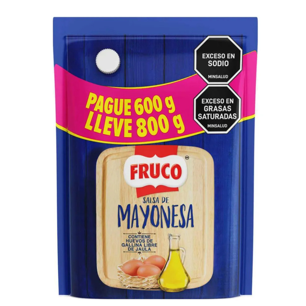 Mayonesa Fruco Doypak Pague 600Gr LLeve 800Gr