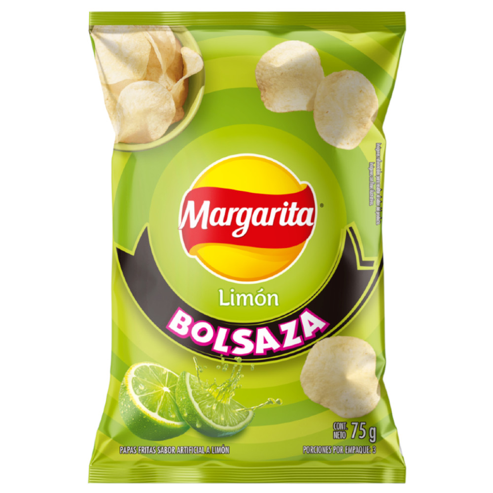 Papas Limón Margarita Bolsaza 75Gr