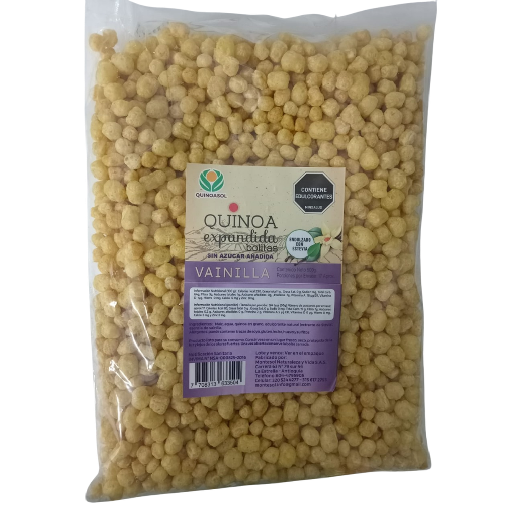 Cereal  Quinua Expandida Vainilla Montesol 500Gr