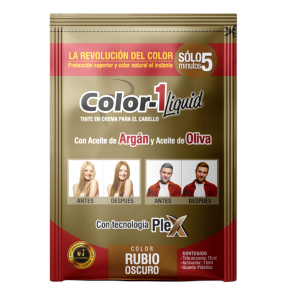 Tinte En Crema Para El Cabello  Color-1  Rubio Oscuro Tintura 15Ml Activador 15Ml