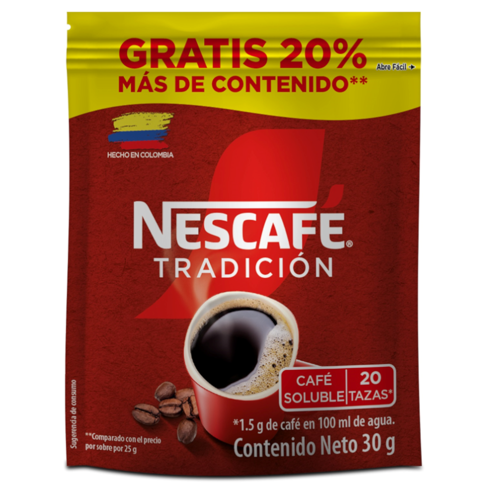 Nescafé Tradición Doypack 30Gr Gratis 20%