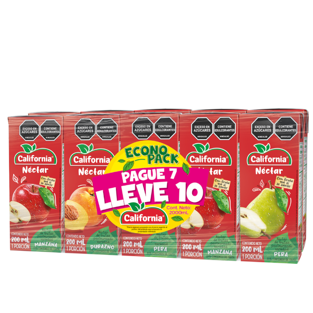 Néctar Surtido California Tetrapack 200Ml Pague 7 LLeve 10