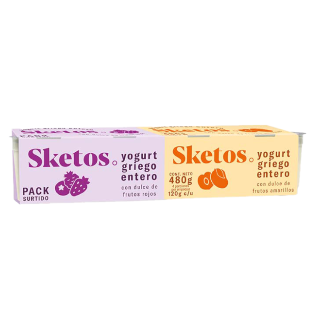 Yogurt Griego Surtido Sketos 120Gr 4 Unidades