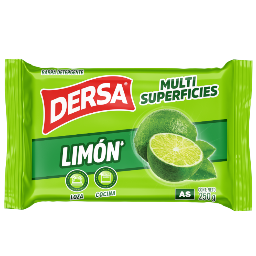 Detergente As Dersa Barra Limón Multiusos 250Gr
