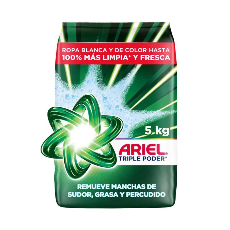 Detergente Polvo Ariel Triple Poder 5Kg