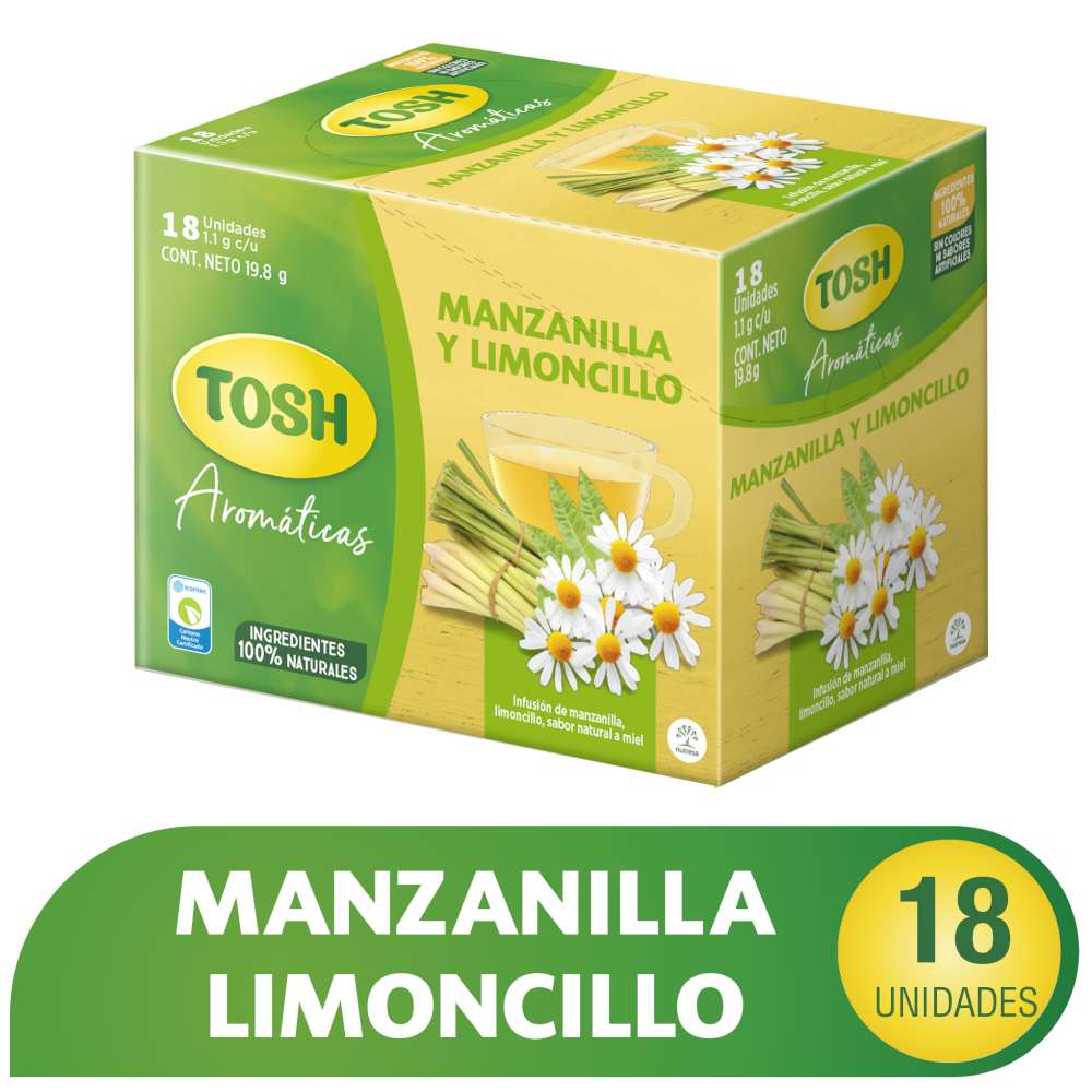 Infusión Tosh  Manzanilla Limoncillo 18 Unidades 19.8Gr