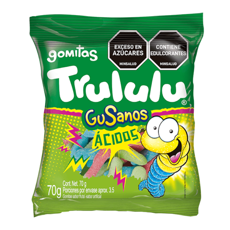 Gomitas Trululu Gusanos Ácidos 70Gr