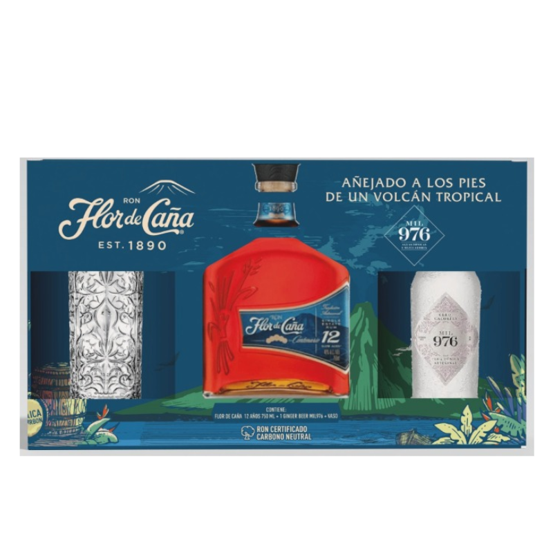 Ron Flor De Caña 12 Años 750Ml Gratis Vaso