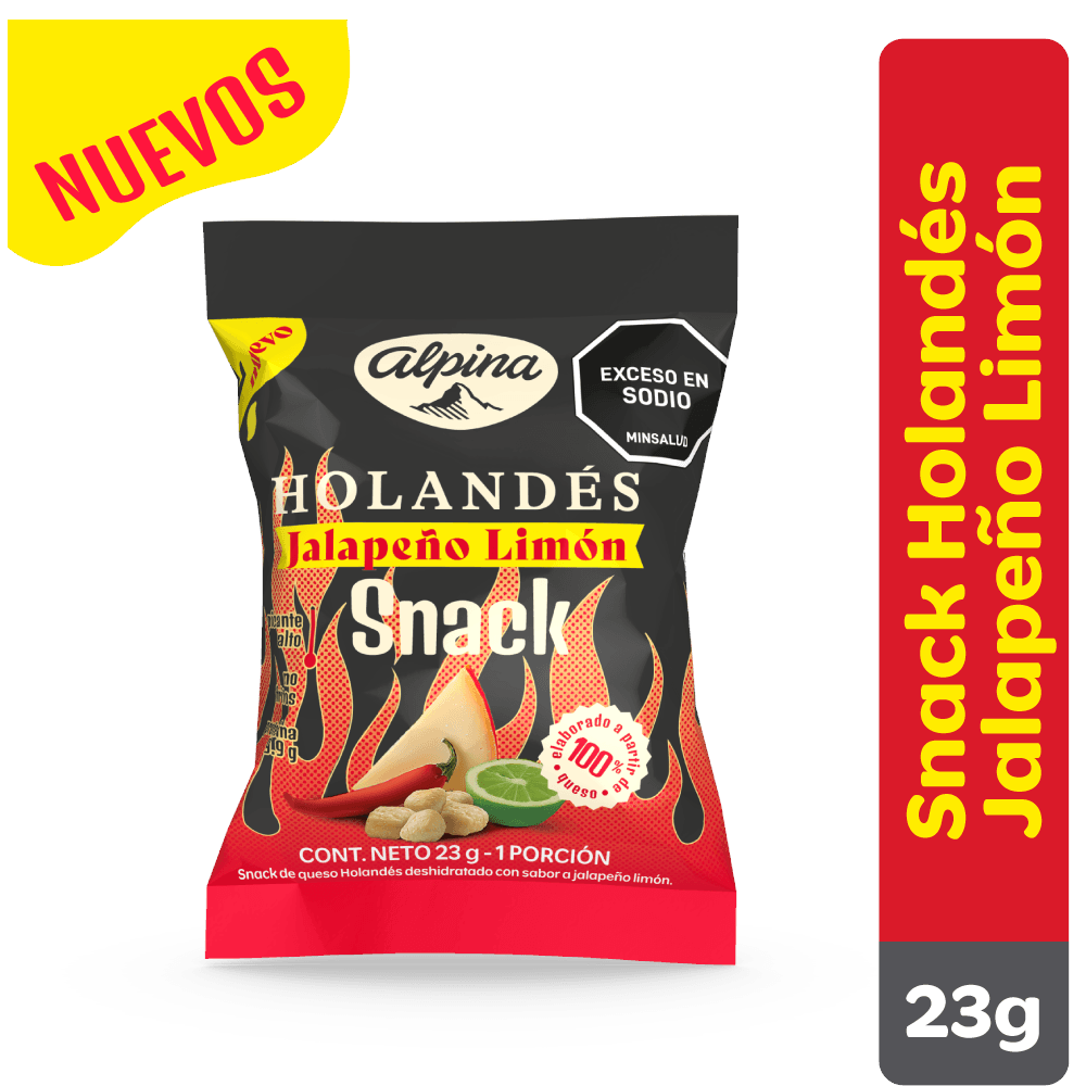 Snack Alpina Queso Holandés Jalapeño Limón 23Gr
