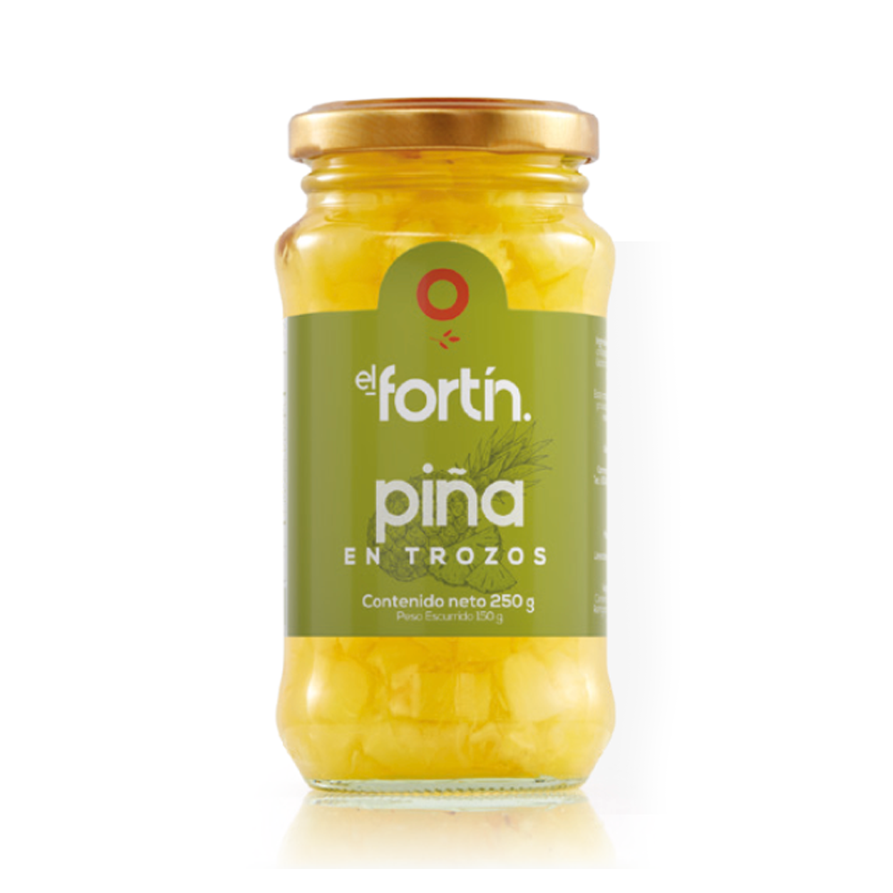 Piña El Fortín En Trozos Frasco 250Gr