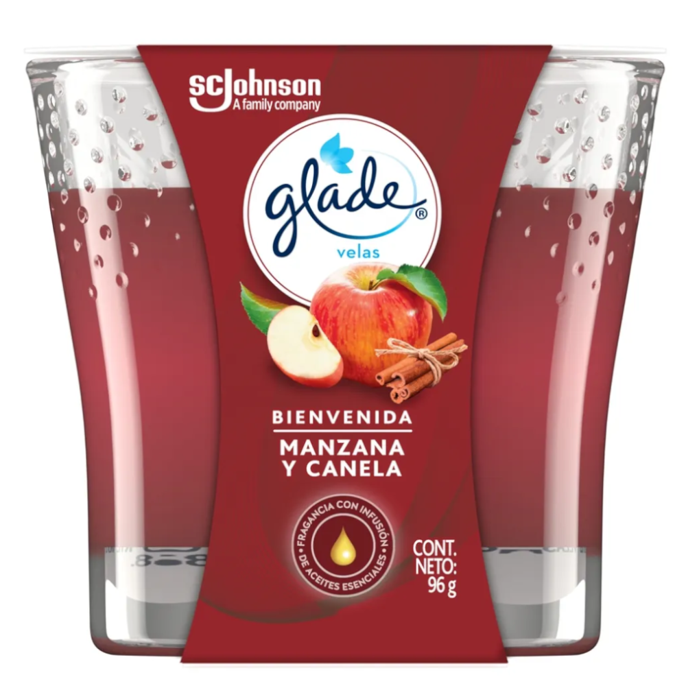 Vela Aromatizada Glade  Manzana Canela 96Gr