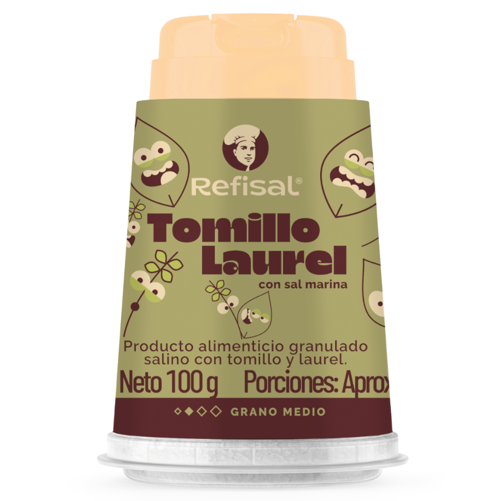 Sal Refisal Tomillo Laurel Con Sal Marina Salero 100Gr