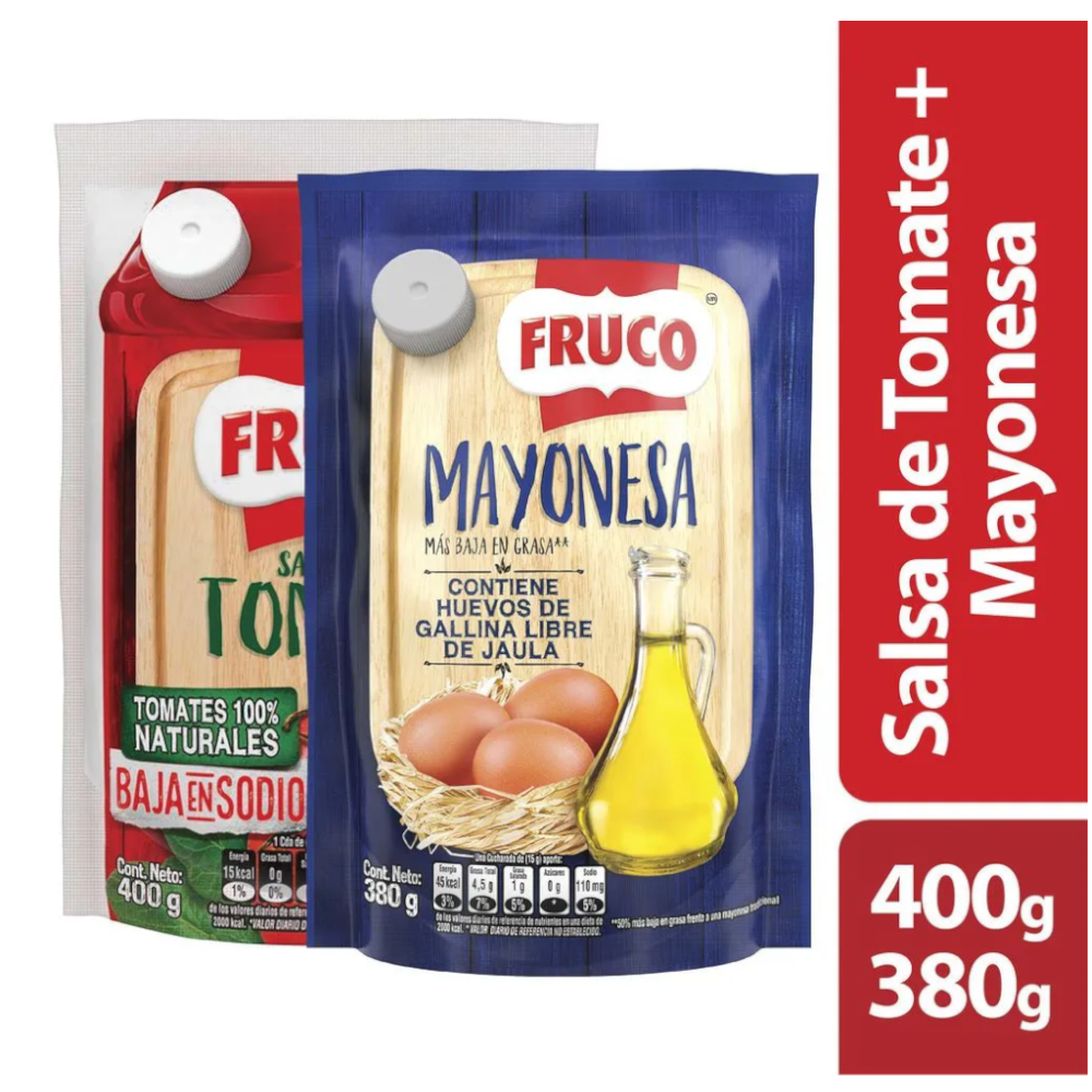 Salsa Tomate Fruco Doypack 400Gr + Mayonesa 380Gr
