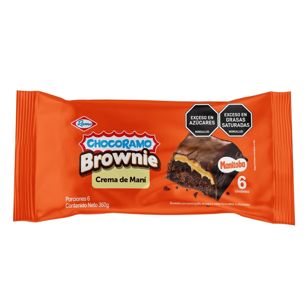 Brownie Crema De Maní Chocoramo 6 Unidades 360Gr