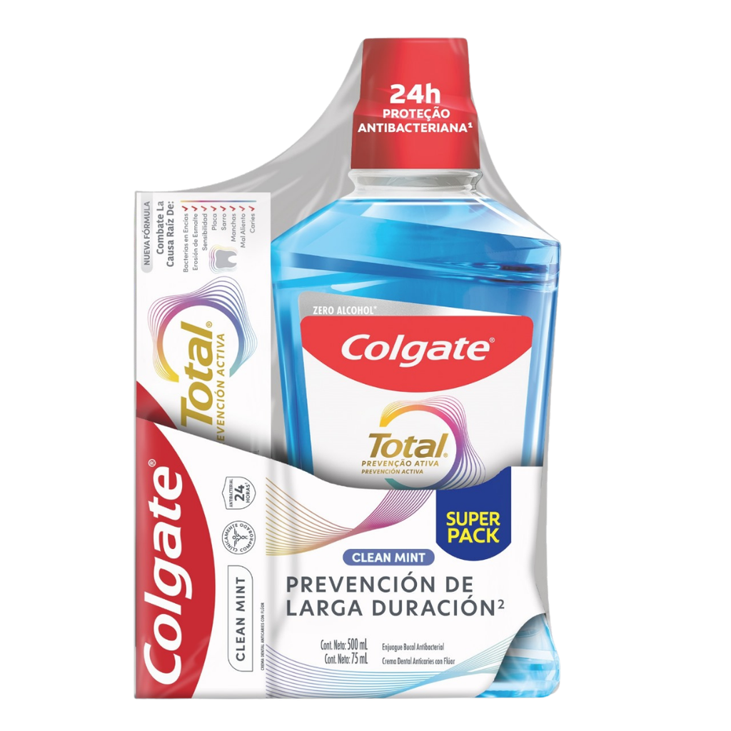 Enjuague Bucal Colgate Clean Mint 500Ml + Crema Dental 75Ml