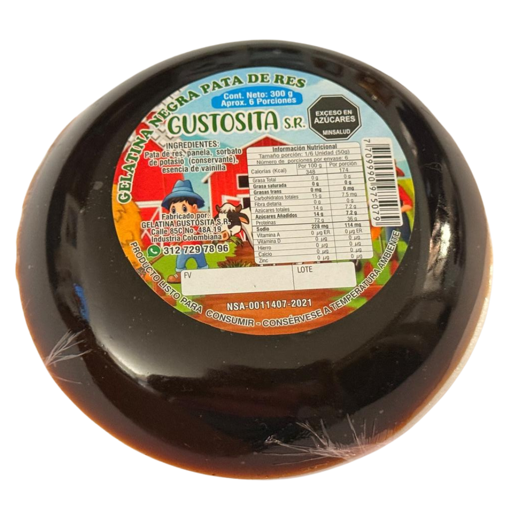 Gelatina Negra Redonda Gustosita S.R 300Gr