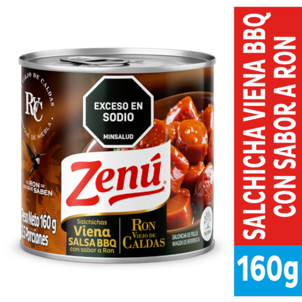 Salchicha Viena Salsa BBQ Ron Caldas 160Gr