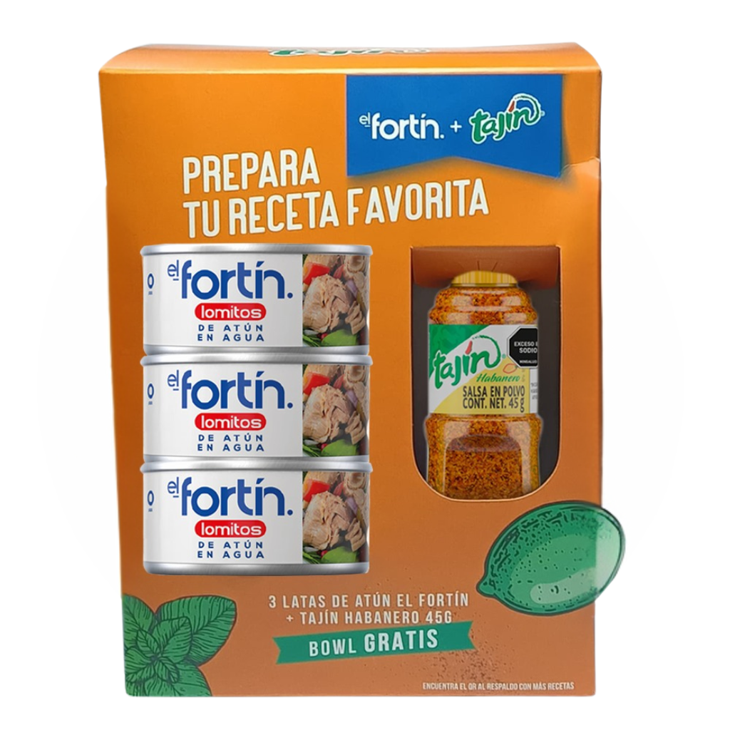 Lomitos De Atún En Agua El Fortín 150Gr 3 Unidades Gratis Tajín
