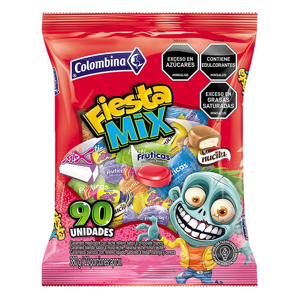 Fiesta Mix  Halloween Colombina Bolsa 90 Unidades 380Gr