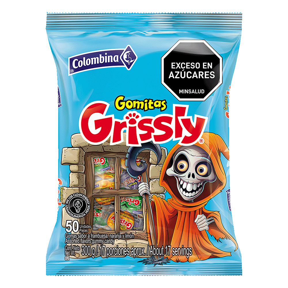 Gomitas Grissly Halloween 50 Unidades 300Gr