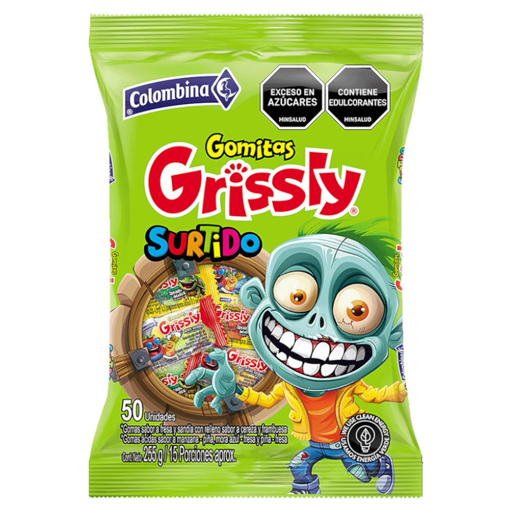 Gomitas Grissly Surtido Halloween 50 Unidades 255Gr