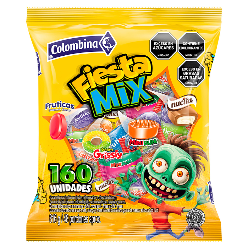 Fiesta Mix Halloween Colombina 160 Unidades 816Gr