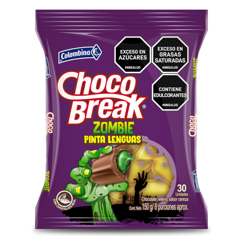 Chocobreak Zombie Pinta Lenguas 30 Unidades 150Gr