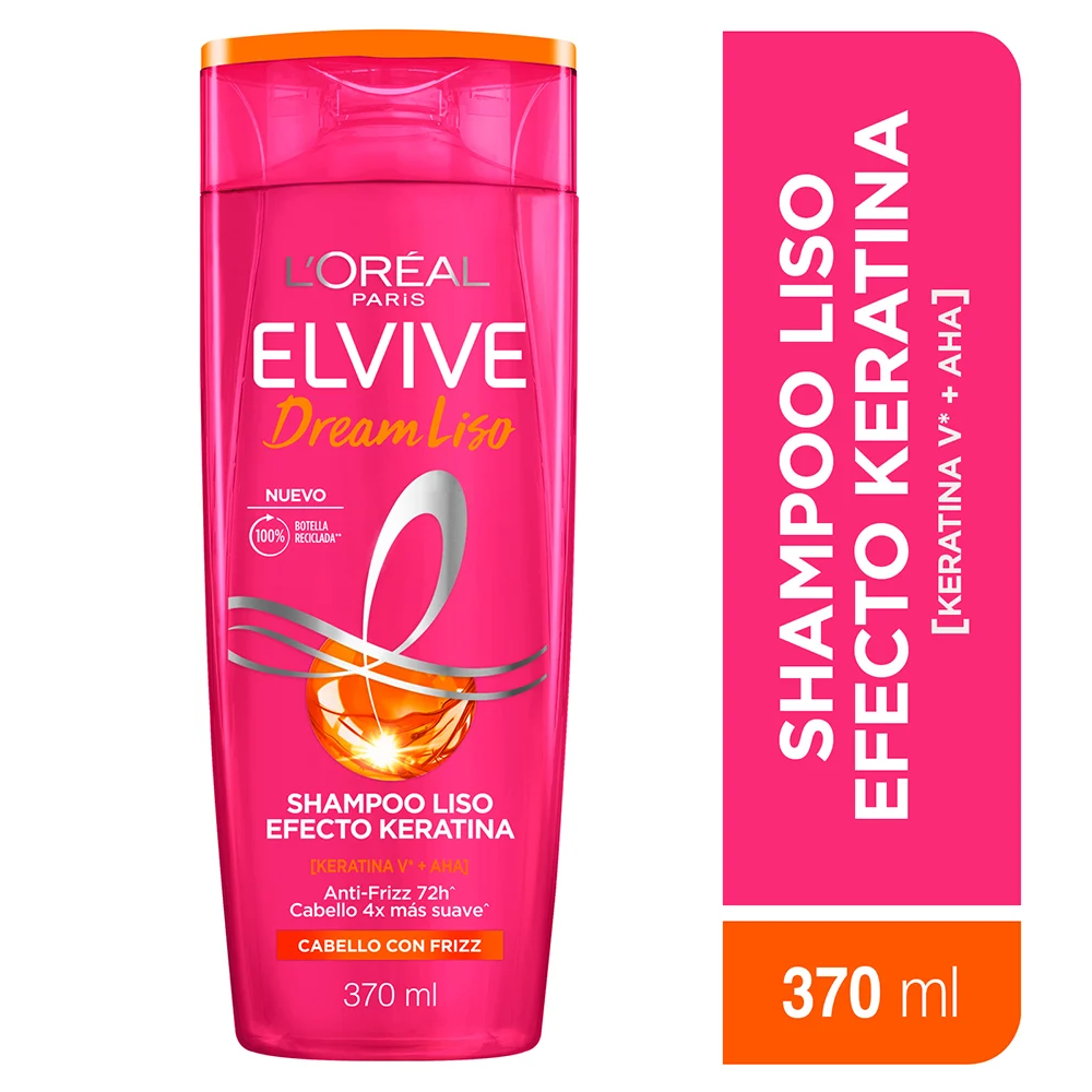 Shampoo Elvive Liso Efecto Keratina 370Ml