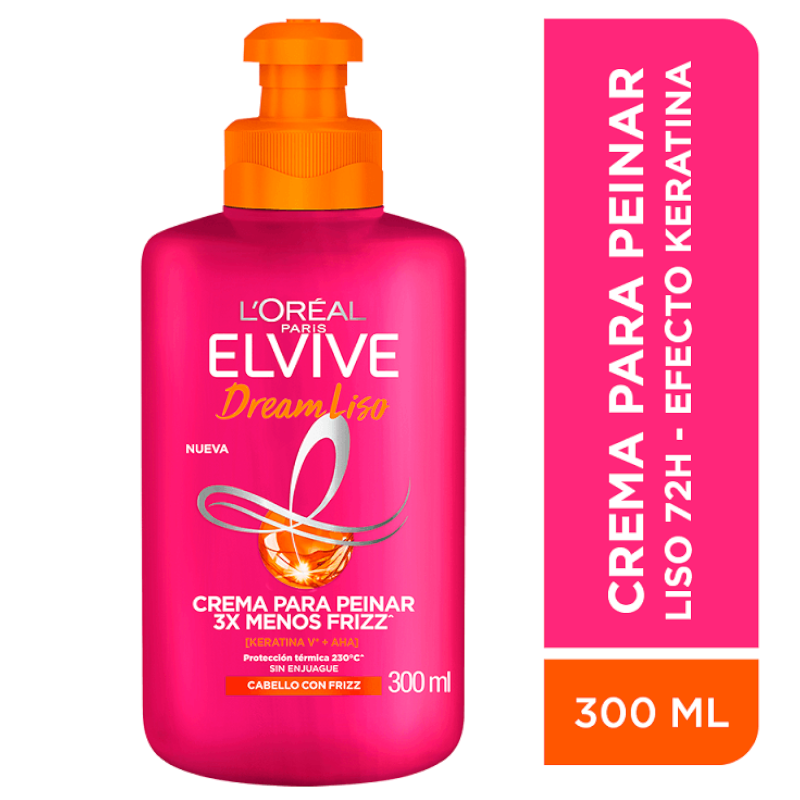 Crema Para Peinar Elvive Dream Liso Efecto Keratina 300Ml