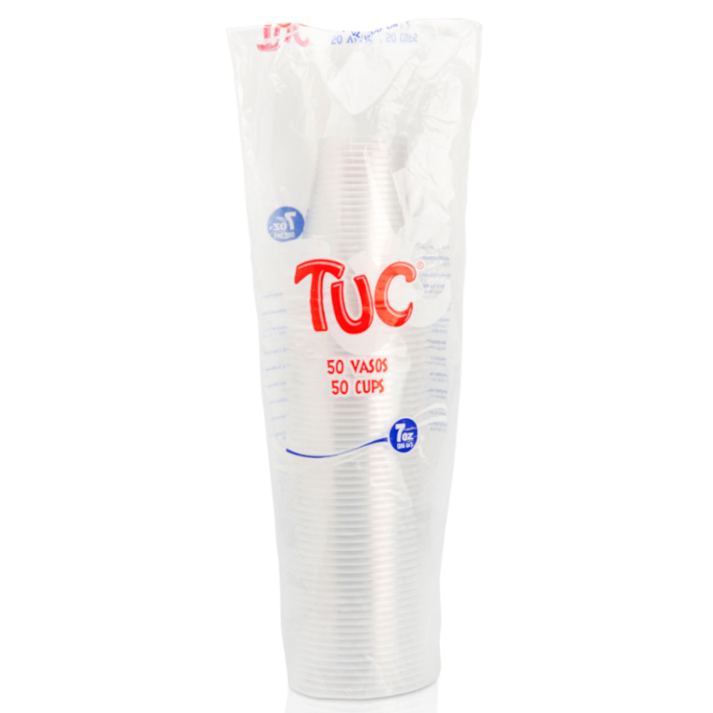 Vaso Desechable Tuc Blanco 7oz 50 Unidades