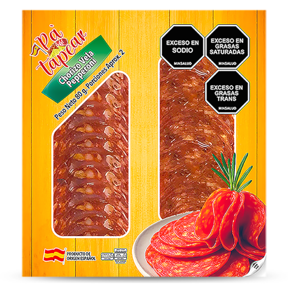 Chorizo Vela Pepperoni Pa' Tapear 80Gr