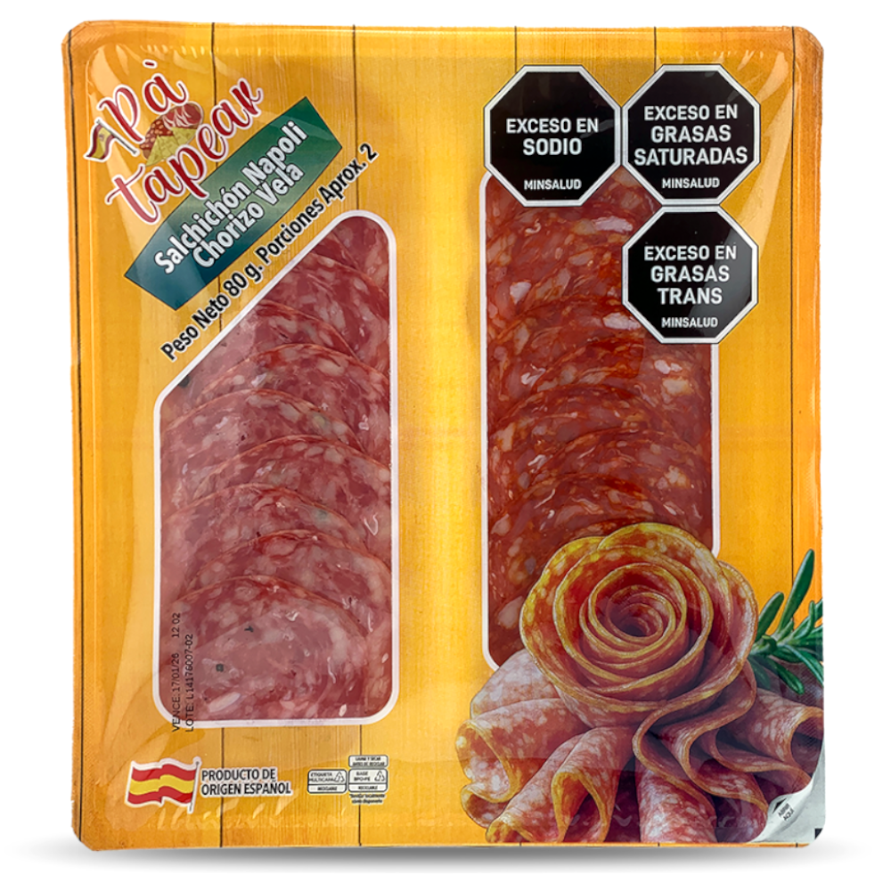 Salchichón Napoli Chorizo Vela Pa'Tapear 80Gr