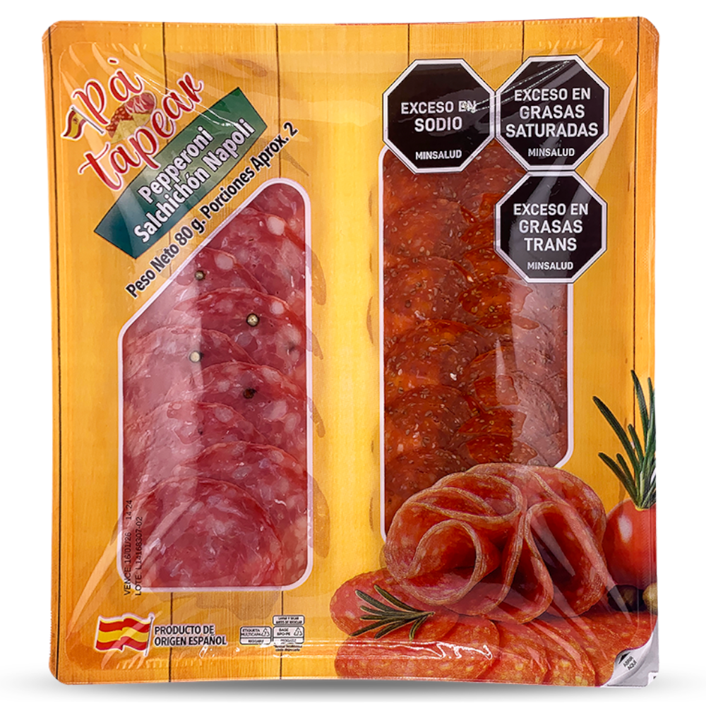 Pepperoni Salchichón Napoli  Pa'Tapear 80Gr