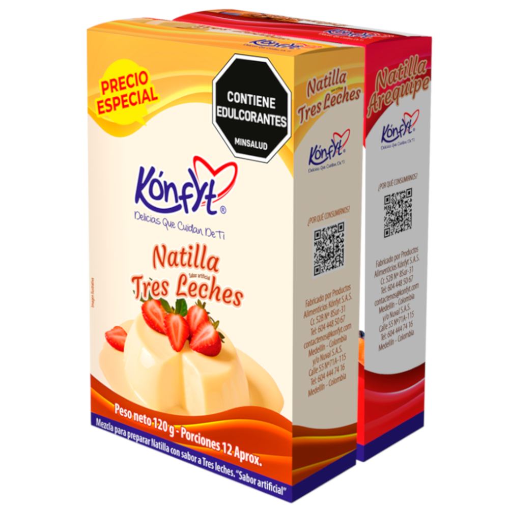 Natilla Konfyt Tres Leches 120Gr + Natilla Arequipe Navidad 120Gr