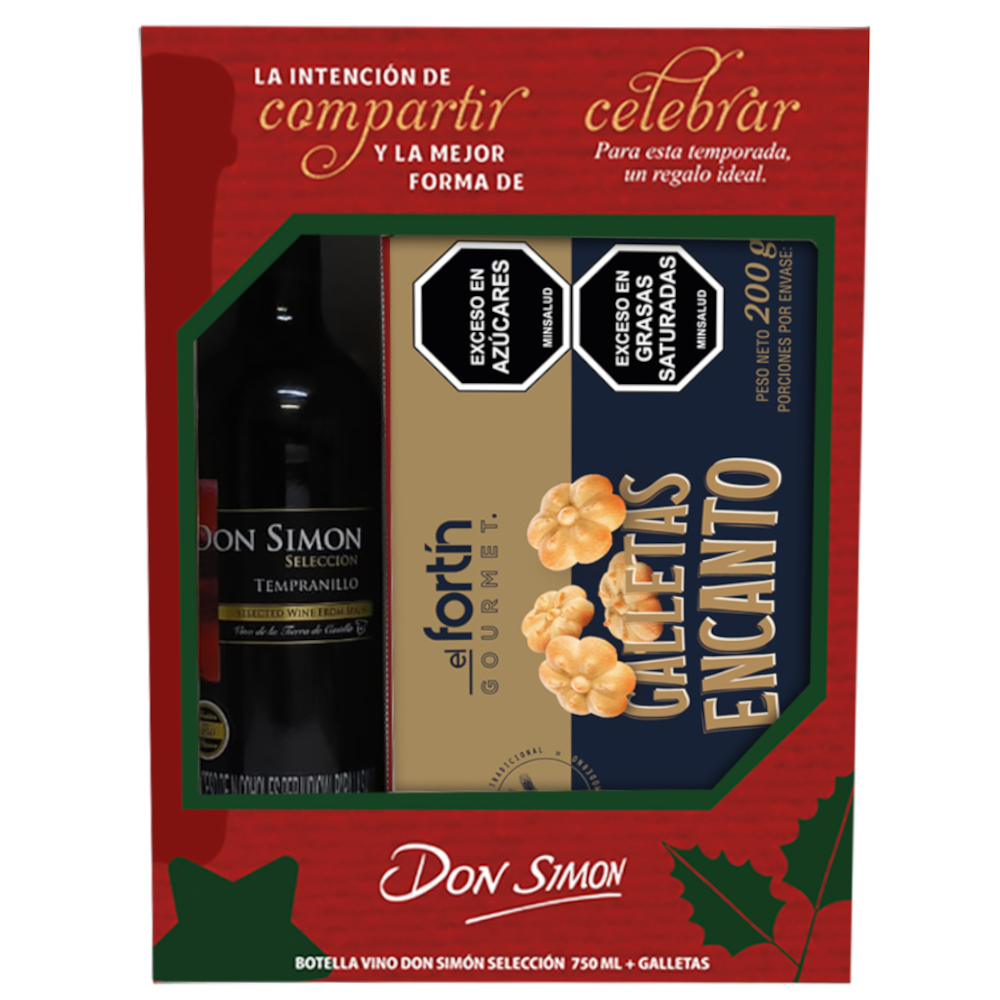 Vino  Tinto Don Simón Tempranillo 750Ml + Galletas Encanto 200Gr